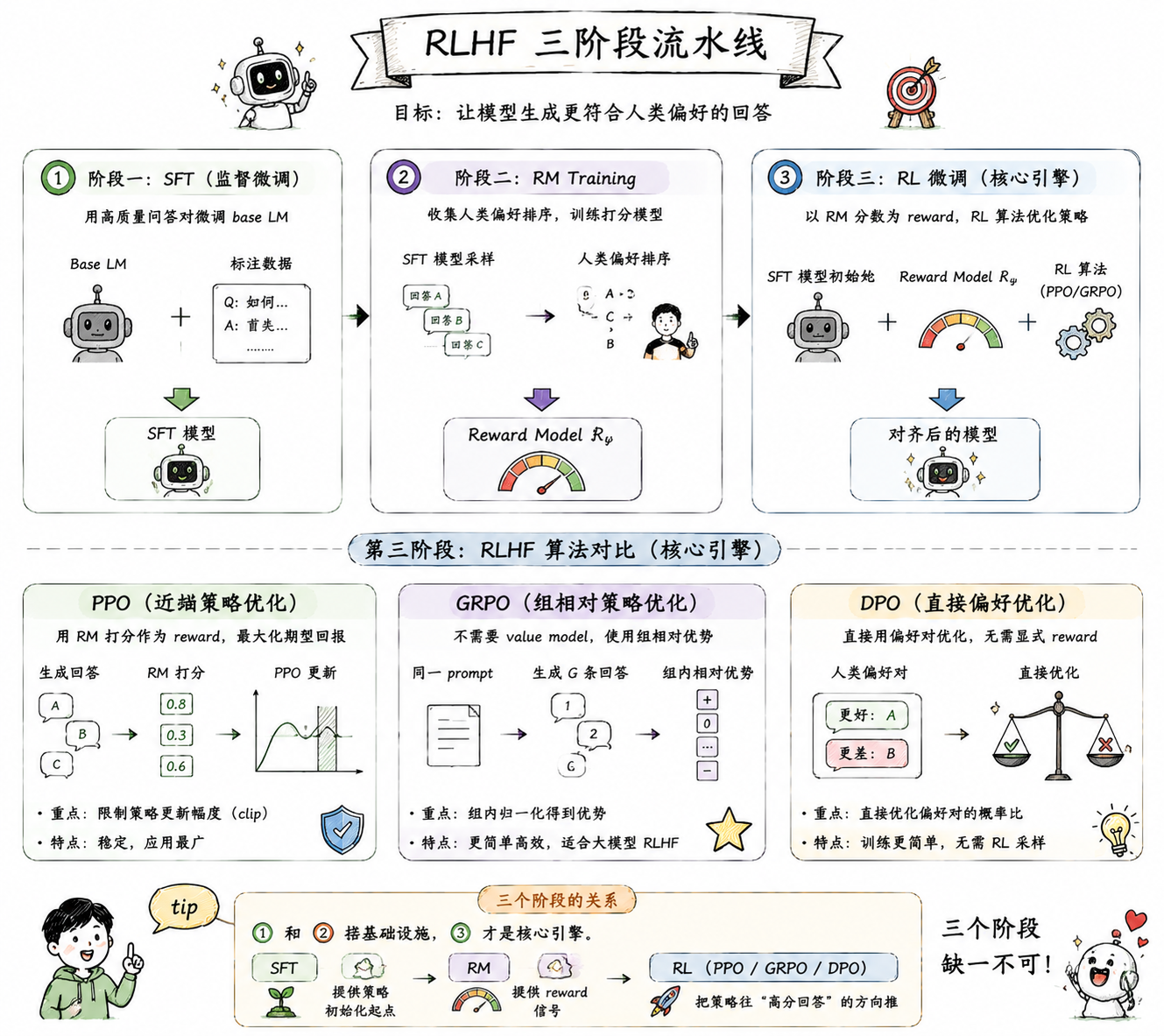 RLHF 三阶段流水线